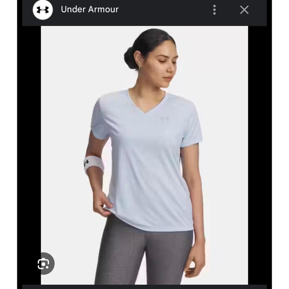 NWT UnderArmour Womens Loose Fit Tech Tee Shirt Light Blue Sz XS